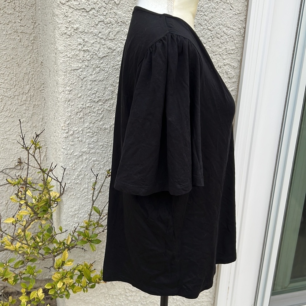 💚Boden Supersoft Flutter Sleeve Black V-Neck Top Women's Size 20/22 - Picture 5 of 9